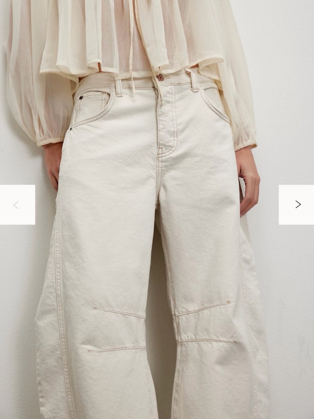 We the free cream barrel jeans